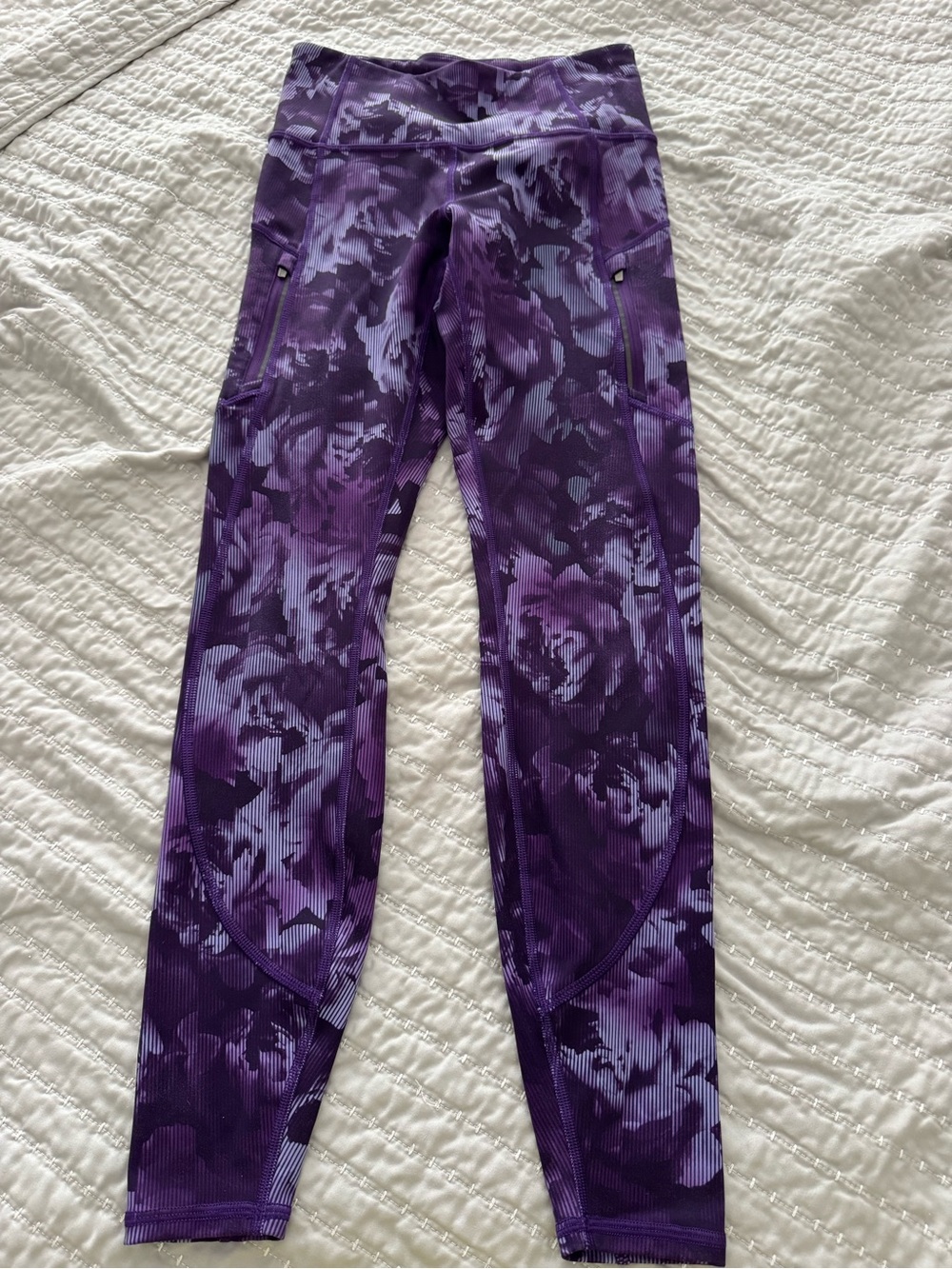 Athleta Purple Floral Print Leggings